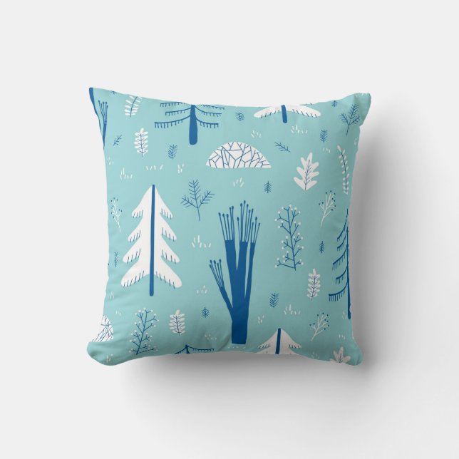 Forest Doodles: Creative Seamless Pattern Cushion (Front)