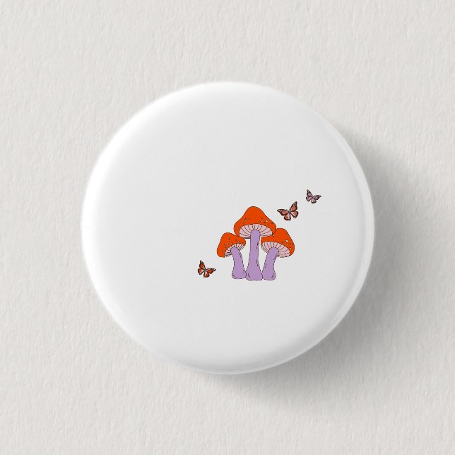 Forest Dreams – Artistic Mushroom Graphic Tee 3 Cm Round Badge (Front)