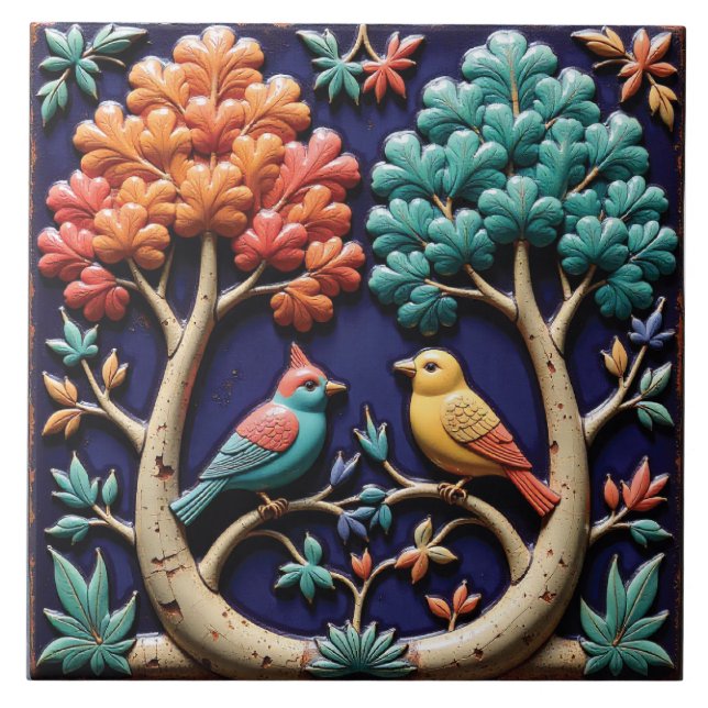 Forest Duet Ceramic Tile (Front)