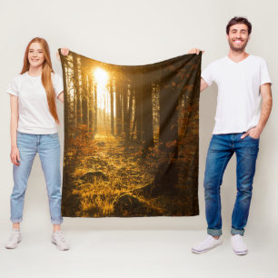 Forest During Autumn Baden Württemberg, Germany Fleece Blanket