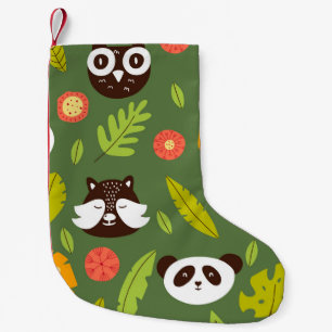 Forest dwellers: Scandinavian children's pattern. Small Christmas Stocking