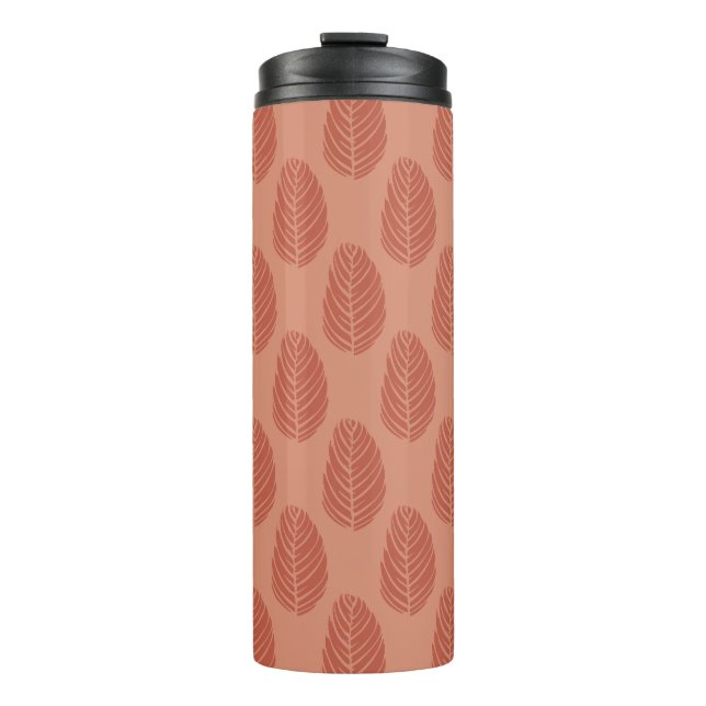 Forest Echo Clay Orange Terracotta Thermal Tumbler (Front)