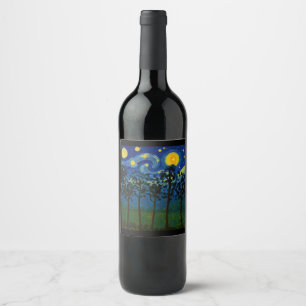 Forest Echoes of Infinity – A Forest Landscape Wine Label