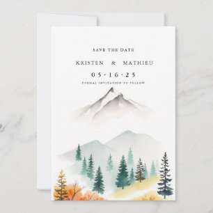 Forest Editable Mountain Save The Date