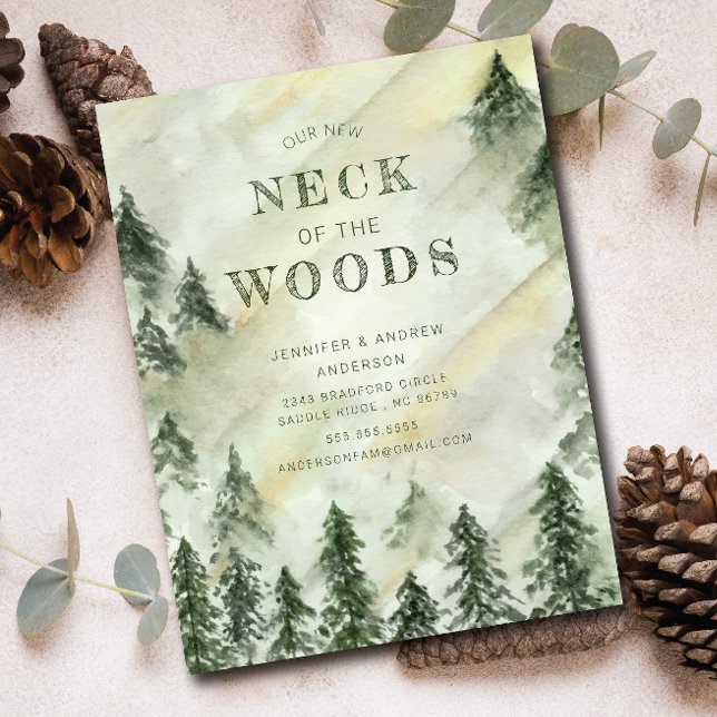 Forest Elegance Moving Announcement  Postcard (Creator Uploaded)