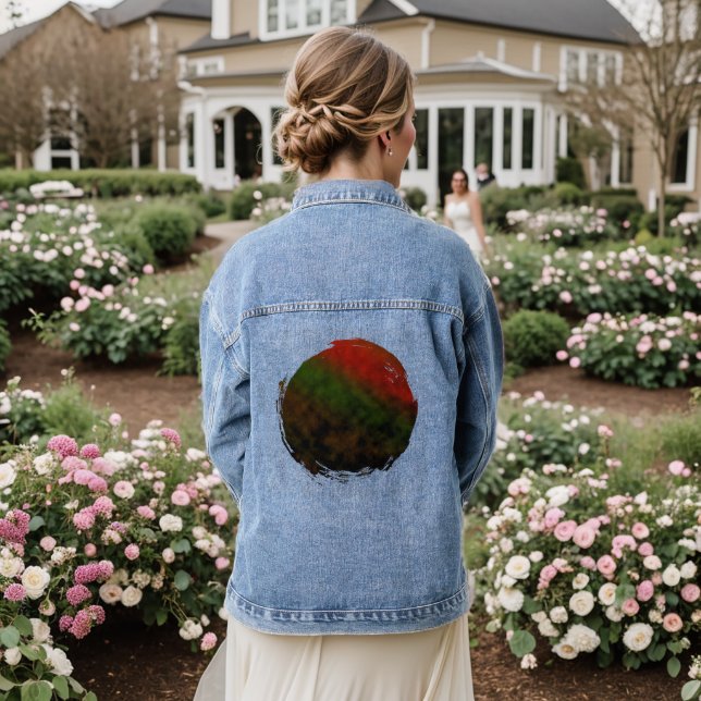 Forest Ember Glow Denim Jacket (Wedding Back)