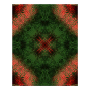 Forest Energy Kaleidoscope Fractal Art Poster