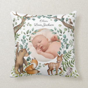 Forest Fable Woodland Animals Newborn Gift Cushion