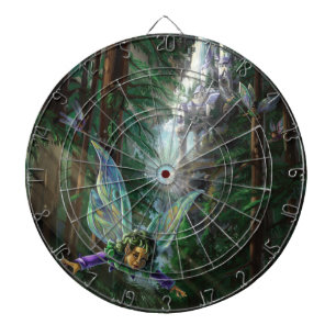 Forest Fairies and Waterfall Castle Dartboard