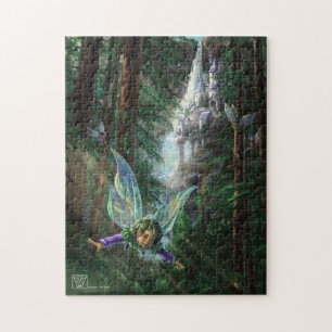 Forest Fairies and Waterfall Castle Jigsaw Puzzle