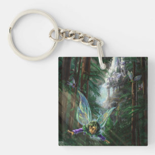 Forest Fairies and Waterfall Castle Key Ring
