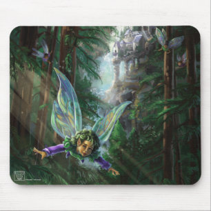 Forest Fairies and Waterfall Castle Mouse Pad