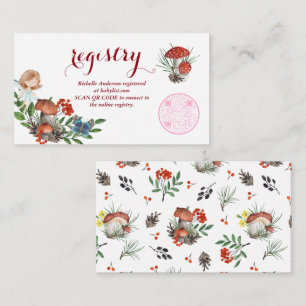 Forest Fairy Baby Shower Registry QR Code Scan Enclosure Card