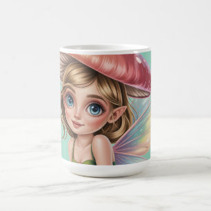 Forest Fairy with Mushroom Hat Illustration Coffee Mug