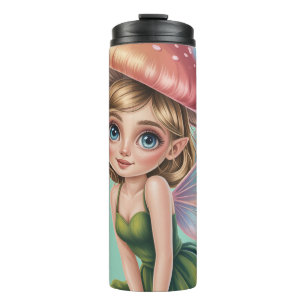 Forest Fairy with Mushroom Hat Illustration Thermal Tumbler