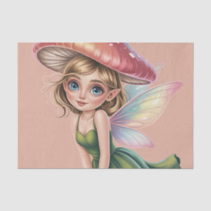 Forest Fairy with Mushroom Hat Illustration Tissue Paper