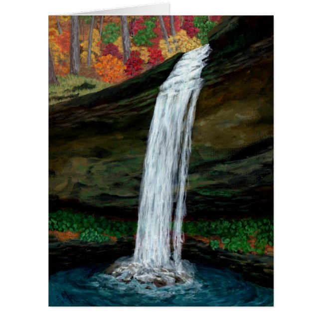 Forest Falls Appalachian Waterfall Painting (Front)
