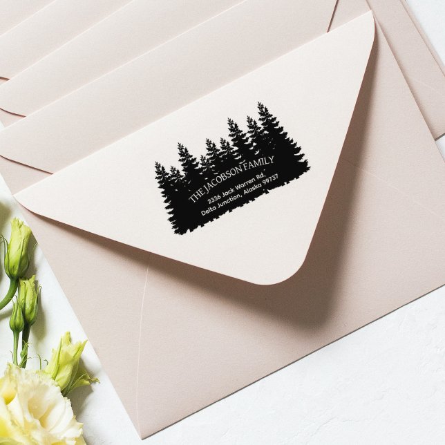 Forest Family Return Address   Rubber Stamp (Creator Uploaded)