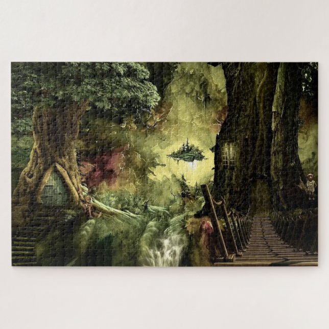 Forest Fantasy Tree Houses Jigsaw Puzzle (Horizontal)