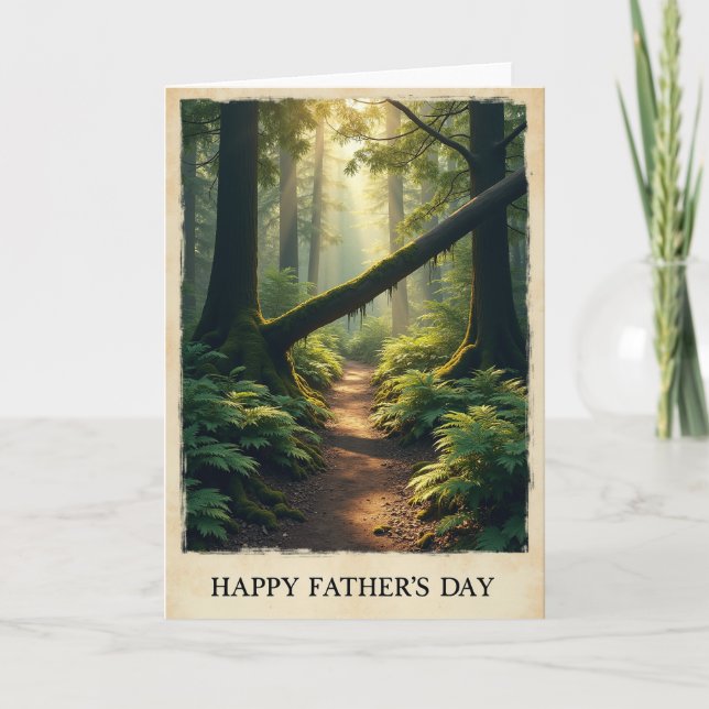 Forest Fathers Day Light Beam Card (Front)