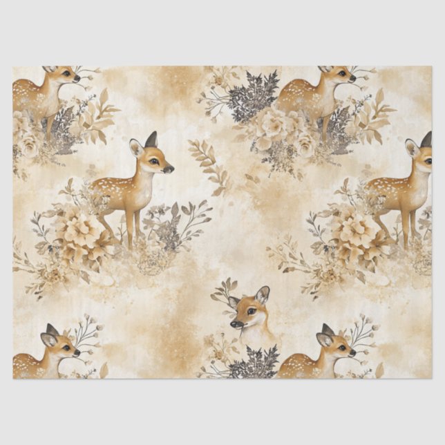 Forest Fawn Animal Pattern Tissue Paper (Front)