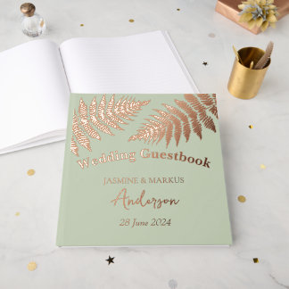 Forest  Ferns Outdoors Wedding Guest Book