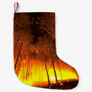 Forest Fire Small Christmas Stocking