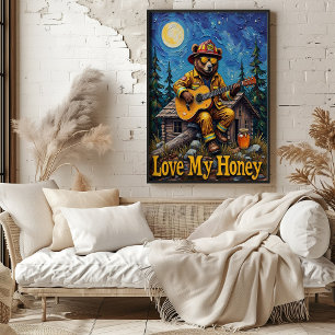 Forest Firefighter's Full Moon Gig Poster