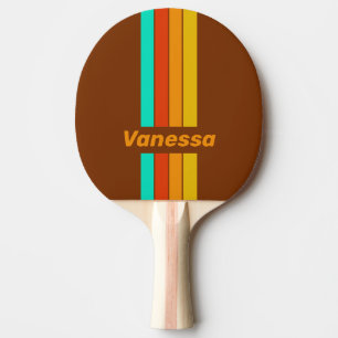 Forest Floor Fog Pin Striped with Name Ping Pong Paddle