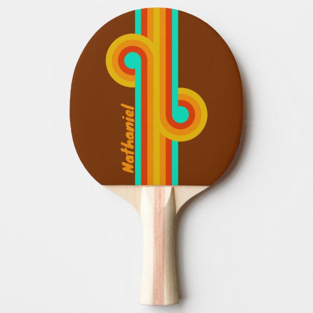 Forest Floor Fog Stripe Loop with Name Ping Pong Paddle (Front)
