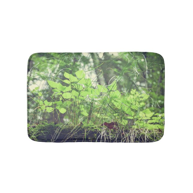 Forest Floor Green Plants Nature Bath Mat (Front)