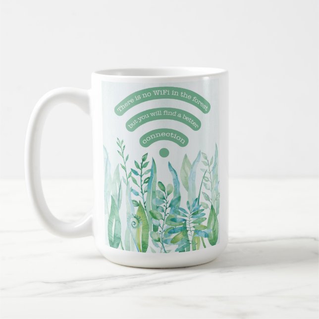 Forest floor - tropical leaves plus quote coffee mug (Left)