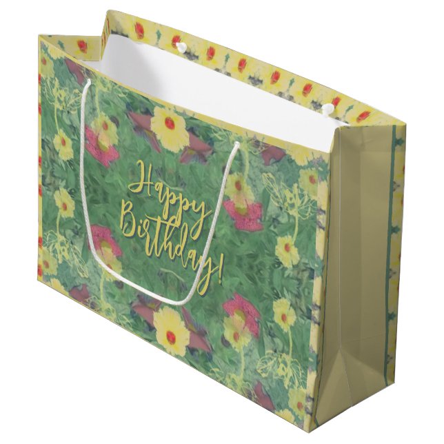 Forest Floral Floor Gift Bag (Front Angled)