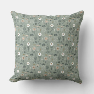 Forest Floral Sage Green Cushion