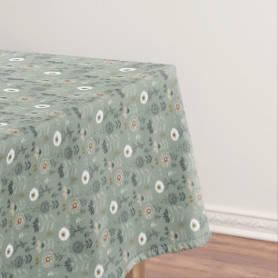 Forest Floral Sage Green Tablecloth