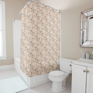 Forest Floral Soft Peach Shower Curtain