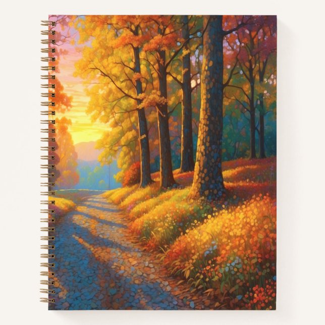 Forest Flowers and Fall Colourful Art Notebook (Front)