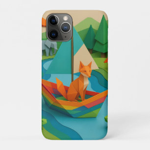 Forest Folded Animals – Colourful Origami Wildlife iPhone 11 Pro Case