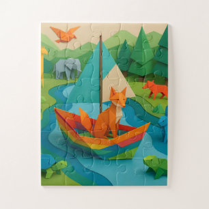 Forest Folded Animals – Colourful Origami Wildlife Jigsaw Puzzle