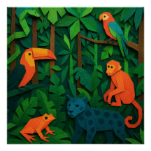 Forest Folded Animals – Tropical Jungle Wildlife