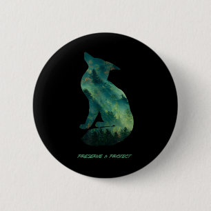 Forest Fox Nature Conservation Environmental Prote 6 Cm Round Badge