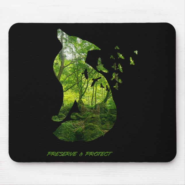 Forest Fox Nature Conservation Environmental Prote Mouse Pad (Front)