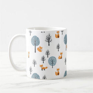 Forest Foxes: Vintage White Background Coffee Mug