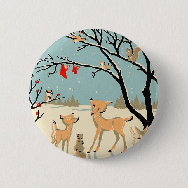 Forest Friends 6 Cm Round Badge (Front)