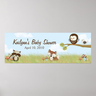 Forest Friends Baby Shower Banner Poster