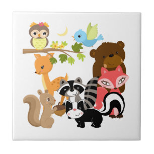 Forest Friends Ceramic Tile