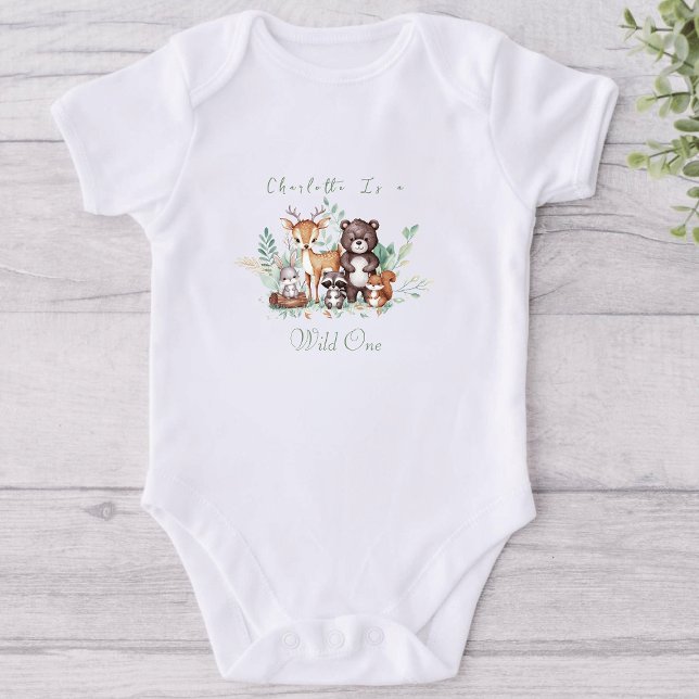 Forest Friends first birthday  Baby Bodysuit (Creator Uploaded)