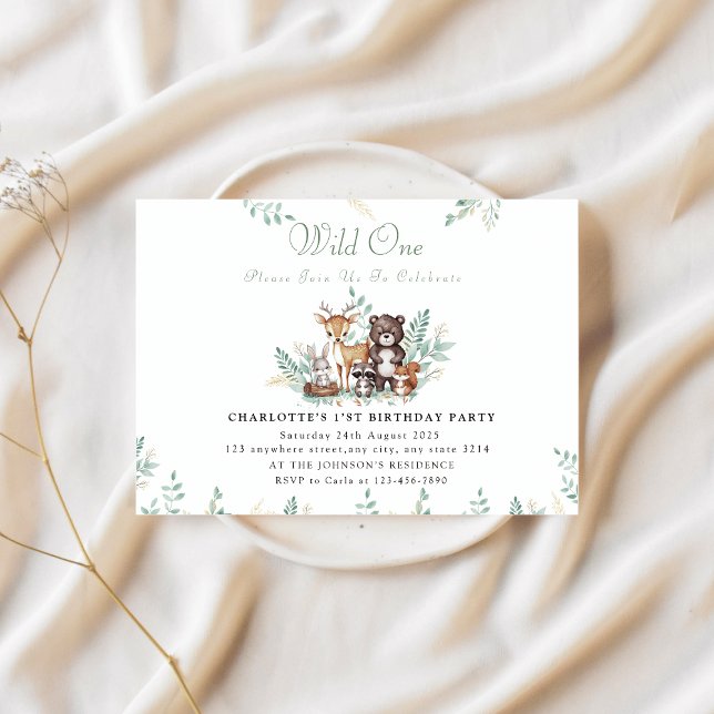 Forest Friends first birthday  Invitation (Creator Uploaded)