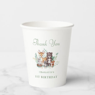 Forest Friends first birthday Paper cup