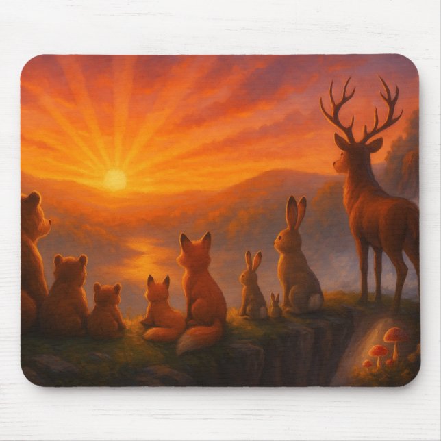 Forest Friends Sunrise Mouse Pad (Front)